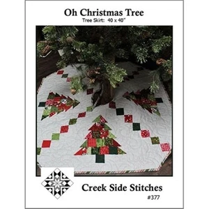 OH CHRISTMAS TREE ~ Quilted Pattern ~ 40" X 40" Holiday Tree Skirt - Picture 1 of 2