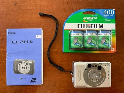 Canon ELPH Jr. Point and Shoot Silver APS Camera W/ Extras - Image 1 of 4
