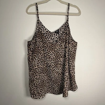 Camiseta sin mangas Torrid Sophie Leopardo Chifón Swing Camisola Talla 2X Y2K Sexy Grunge Foto 1 de 4