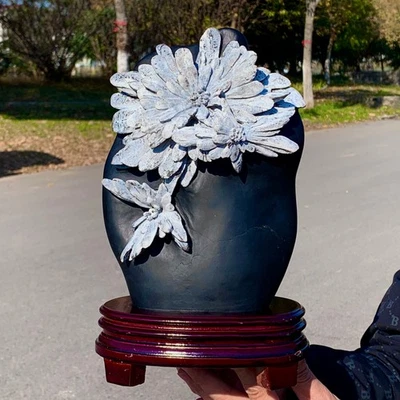 9.81LB Natural chrysanthemum stone quartz carving aura Specimen Healing - Image 1 of 4