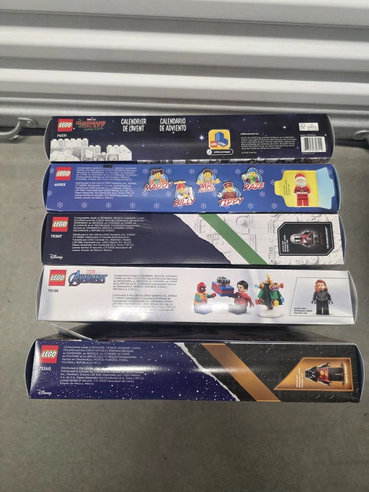 LEGO Advent Calendars LOT OF 5: 75340, 76196, 75307, 60352, 76231 - Image 1 of 4
