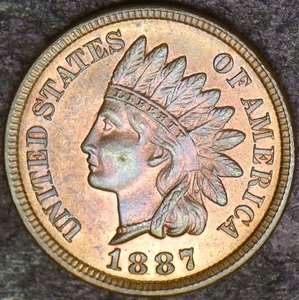 1887 Indian Head Cent Toned - ✪COINGIANTS✪ - Picture 1 of 2