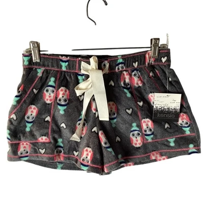 Shorts de dormir feminino Kensie tamanho P cinza multi coruja coração pijama lounge lã - Imagem 1 de 4