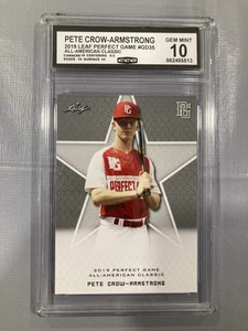 2019 Leaf Pete Crow-Armstrong  Perfect  Game #GD35 CCG Gem Mint 10 - Picture 1 of 3