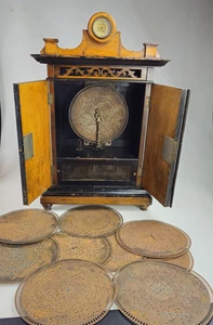 Double Comb Symphonion Polyphon Music Box With Twelve 9" Discs Regina Britannia - Picture 1 of 22