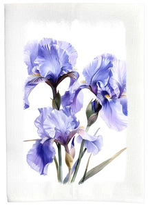 Asciugamano Biancheria Giardino Blu Iris Sublimazione Casale Cucina Bagno Regalo DZ284L - Foto 1 di 4