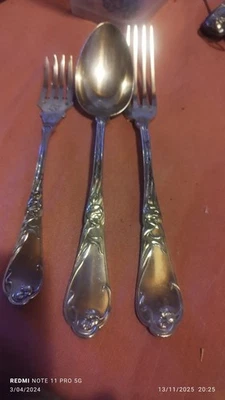 COUVERTS ARGENT MASSIF décor art Nouveau POINCON MINERVE  - Photo 1/4