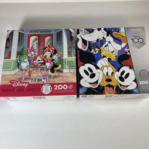 Ceaco Set Of 2 Disney Puzzles Friends & 100 Years Of Wonder 200 Pieces W/ Poster - Picture 1 of 9