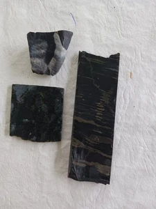 3 Black Jade Slab Cabbing Lapidary Carving 266g - Bild 1 von 6