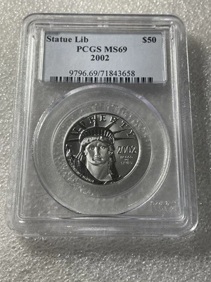 2002 PCGS MS 69 $50 1/2 Ounce .9995 Platinum - Image 1 of 4
