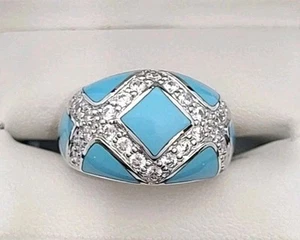 925 Sterling Silber Ring Türkis Größe 8 - Bild 1 von 7