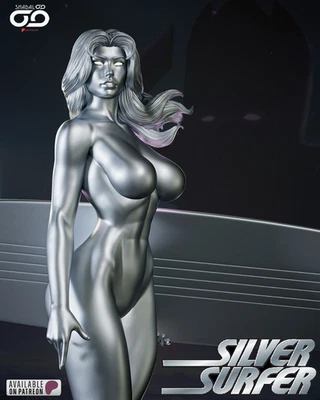 Shadaloo Shalla Bal Silver Surfer 1/6 12in 1/4 20in anime figure DIY unpainted - Image 1 of 4