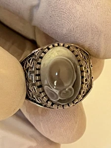 Handmade Men 925 Silver Ring Rare Natural Yemen Aqeeq Agate عقيق يمني سليماني - Picture 1 of 20