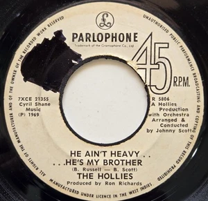 45 JAMAICAN SOUL / THE HOLLIES / HE AIN'T HEAVY / PARLOPHONE / LISTEN - Picture 1 of 2