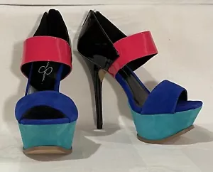 Jessica Simpson Vadio Blue/Violet Kidsuede Colorblock Platform Pump New Sz 7 - Picture 1 of 11