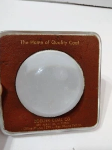 Vintage Magnifying Advertising Paper Weight Zoelier Coal Co. - Picture 1 of 13