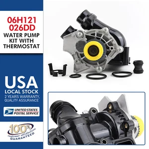 For Volkswagen Tiguan Water Pump 2009-2016 w/ Thermostat 4 Cyl 2.0L Eng - Picture 1 of 7