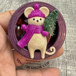 BATH & BODY WORKS SCENTPORTABLE CAR FRAGRANCE VENT VISOR CLIP CHRISTMAS MOUSE - Picture 1 of 5