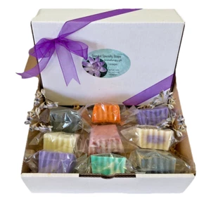 GIFT BOX 9 Natural Organic Plant Soaps Handmade Variety Soap Set Essential Oils - Picture 1 of 5