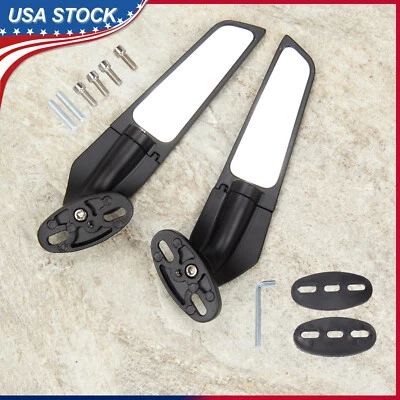 Motorcycle Wind Wing Adjustable Swivel Mirror For Kawasaki Ninja uzuki GSXR600 - Image 1 of 4