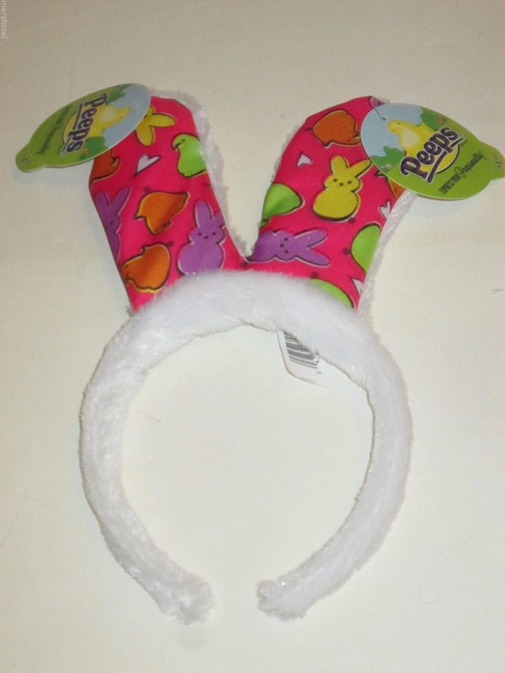 MARSHMALLOW PEEPS ICONIC EASTER CANDY CHICK BUNNY PLUSH EARS HEADBAND PINK - Image 1 of 1