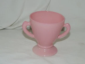 Hazel-Atlas Platonite Moderntone Pink Footed Sugar Bowl - Picture 1 of 4