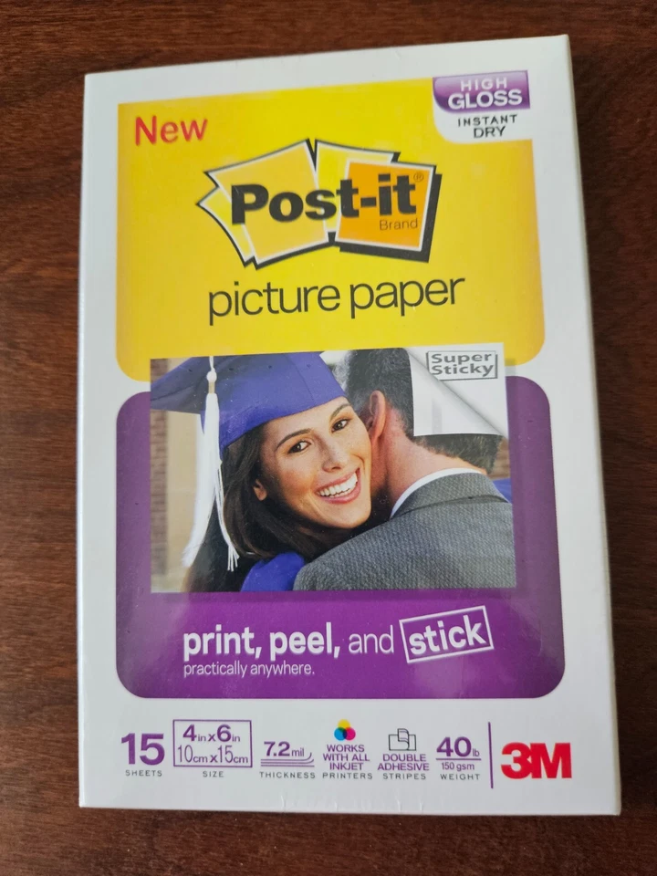3M Post It Picture Paper 15 Sheets 4 x 6 in New Sealed For Inkjet Printer 7.5mil - Image 1 of 1