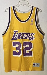 Vintage Champion LA Lakers Magic Johnson Jersey Size 44 USA NBA Basketball - Picture 1 of 10
