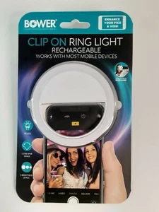 Bower Rechargeable Clip-On Ring Light For Mobile Devices - Picture 1 of 2
