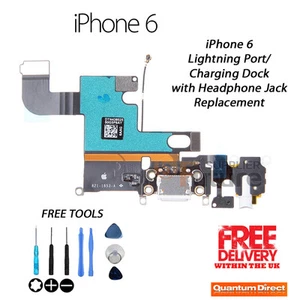 NEU iPhone 6 Ersatz Ladestation/Anschluss Baugruppe + Kopfhöreranschluss WEISS - Bild 1 von 3