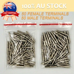 50 Pairs Deutsch Solid Terminal No.16 Contact Pins Male Female Connector Plug AU - Picture 1 of 3