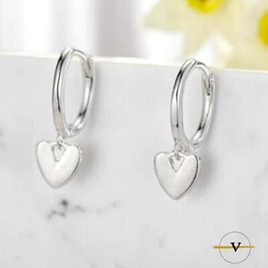 ORECCHINI DONNA A CERCHIO CON CUORE IN ARGENTO 925 RODIATO - Foto 1 di 6