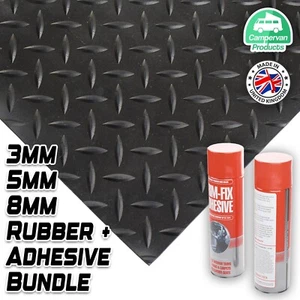 Rubber Matting Checker 3mm Non-Slip Anti-Shock Heavy Duty (+ Adhesive Bundle) - Bild 1 von 3