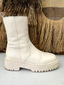 BOTAS DE MUJER ROOLEE DE CUERO SINTÉTICO MARFIL TALLA 8 - Imagen 1 de 8