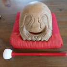Vintage Japanese Wooden Drum Mokugyo Buddhist Alter Fittings Stick Cushion Bachi