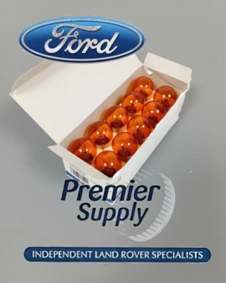 BOX of 10 INDICATOR AMBER/ORANGE 12v 21w BULBS PY21W 581 GENUINE OEM LR000702 - Image 1 of 2