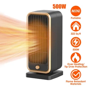 500W Portable Electric PTC Space Heater Fast Heating Fan For Home Office Garage - Picture 1 of 15