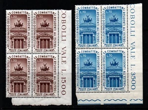 Italy, 1964 "War Veteran's" set of 2 sg1121/2 corner margin blocks of 4 MNH. - Picture 1 of 1