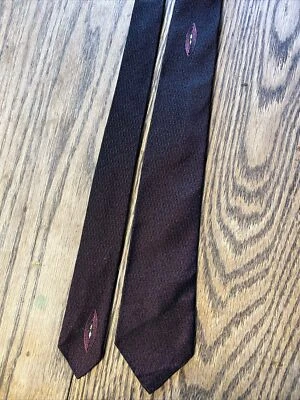 Vtg Mid Century  Tie 2.25”x 53” Wine-Red Acetate Rayon - Image 1 of 3