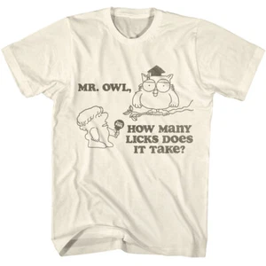 Tootsie Roll Candy Pop's Mr Owl How Many Licks Does It Take Men's T Shirt - Picture 1 of 5