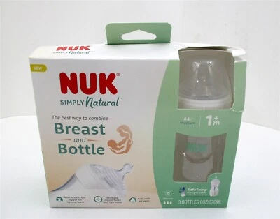  Botella NUK Simply Natural con SafeTemp 5 oz 0+ meses 3 botellas paquete de 3 Foto 1 de 2