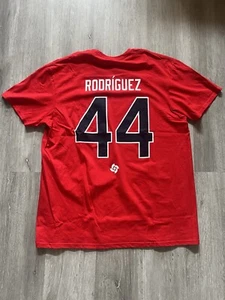 LEGENDS WORLD BASEBALL T-SHIRT JULIO RODRIGUEZ 44 REPUBLICA DOMINICANA RED 2XL - Picture 1 of 2
