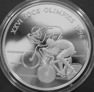 Andorra 10 diners Silver Proof 1994 Atlanta Olympics Biking Joan Martí i Alanis - Picture 1 of 2