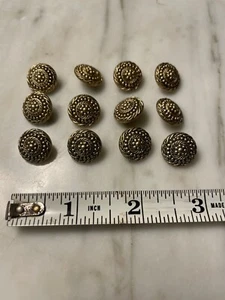12 vintage gold tone swirl design buttons - Picture 1 of 2