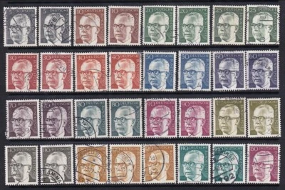 USED GERMANY #1028/1044 FLUORESCENT & WHITE PAPER ISSUES CV$20.65 - Image 1 of 2