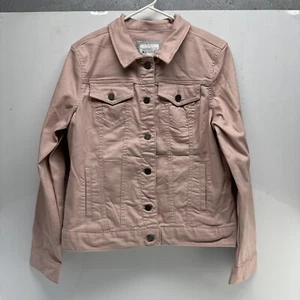 Market & Spruce Blush Pink Denim Jacket Stretch Cotton Blend Size L - Picture 1 of 17