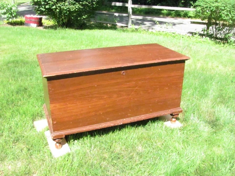Antique Pine Grain-Painted  Blanket Box c.1850 Cover