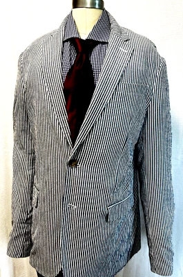 Abrigo Chaqueta Blazer Deportivo SCOTCH & SODA Para Hombres SIN FORRO Azul Algodón L AJUSTE CEÑIDO * Foto 1 de 4