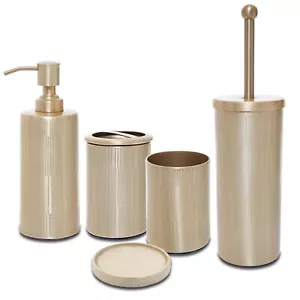 Allegra Set Accessori Bagno Dispenser Sapone Champagne Portaspazzolino Piatto - Foto 1 di 19