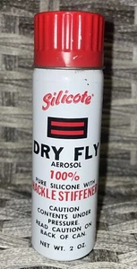 Vintage Silikot Trockenfliege 2 Unzen Areosol 100 % reines Silikon Hackle Versteifung GEBRAUCHT - Bild 1 von 5